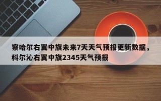 察哈尔右翼中旗未来7天天气预报更新数据，科尔沁右翼中旗2345天气预报