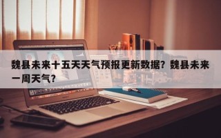 魏县未来十五天天气预报更新数据？魏县未来一周天气？
