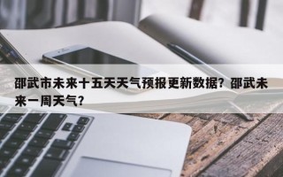 邵武市未来十五天天气预报更新数据？邵武未来一周天气？