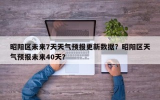 昭阳区未来7天天气预报更新数据？昭阳区天气预报未来40天？
