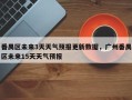 番禺区未来3天天气预报更新数据，广州番禺区未来15天天气预报